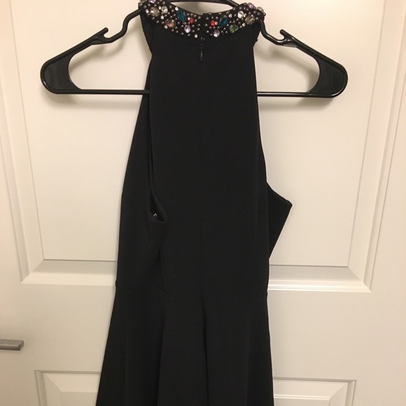 LuLus Black Jeweled Collar Dress - Picture 2 of 2